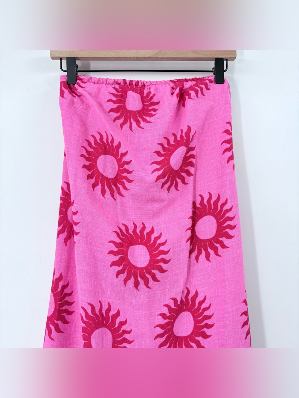 Anthropologie Paper Heart Pink Red Sun Linen Blend Maxi Dress - Picture 2 of 9